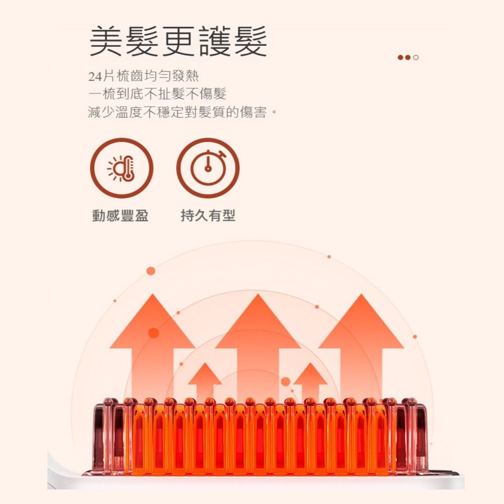 USB充電直髮梳 負離子直髮梳 無線直髮梳 迷你捲髮棒 直捲兩用造型梳 送禮-圖片-7