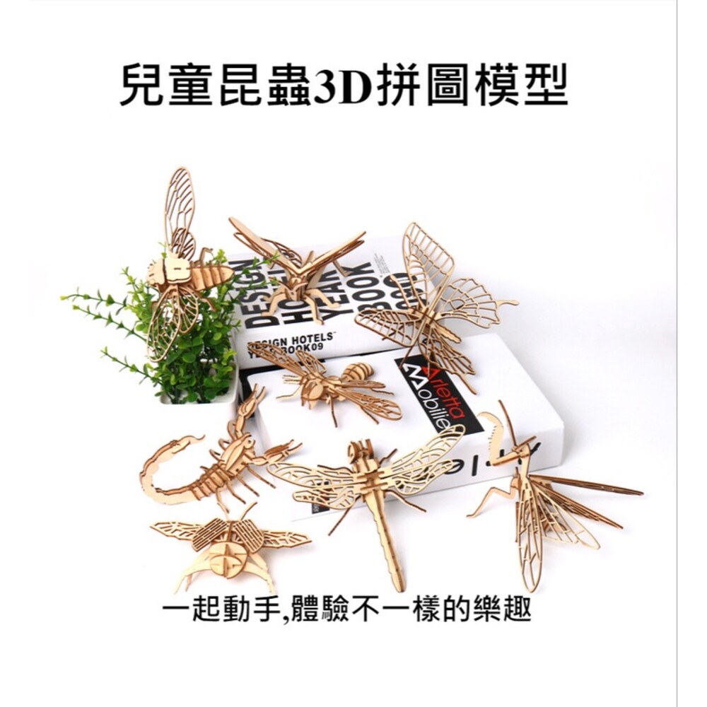 220322-00001-兒童昆蟲3D拼圖模型 昆蟲動物立體3D拼圖 幼兒園 禮物 創意DIY拼裝模型 送禮