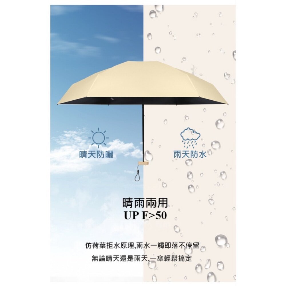 六折扁迷你口袋傘 折疊傘 晴雨兩用遮陽傘 摺疊傘 輕量防紫外線雨傘 送禮-圖片-3