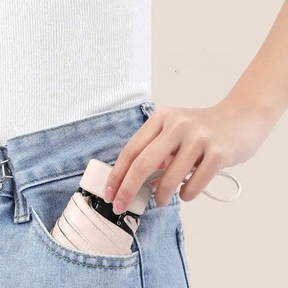 六折扁迷你口袋傘 折疊傘 晴雨兩用遮陽傘 摺疊傘 輕量防紫外線雨傘 送禮-圖片-5