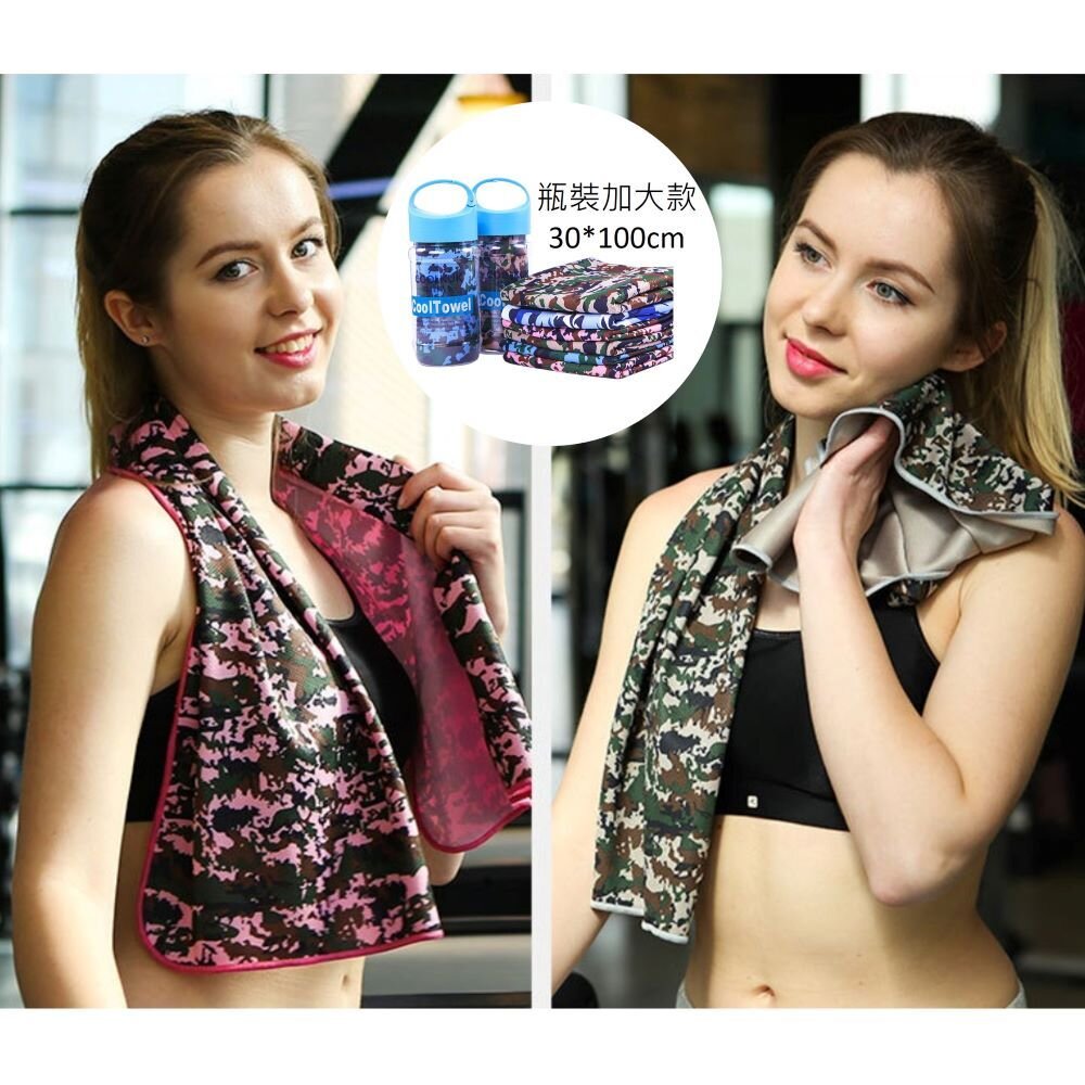 夏季冰絲涼感運動毛巾 30*90cm膠囊裝 抗UV 涼感速乾 瞬間降温 30*100瓶裝 送禮-圖片-6