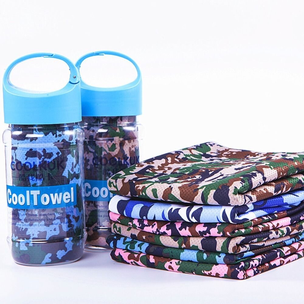 夏季冰絲涼感運動毛巾 30*90cm膠囊裝 抗UV 涼感速乾 瞬間降温 30*100瓶裝 送禮-圖片-10