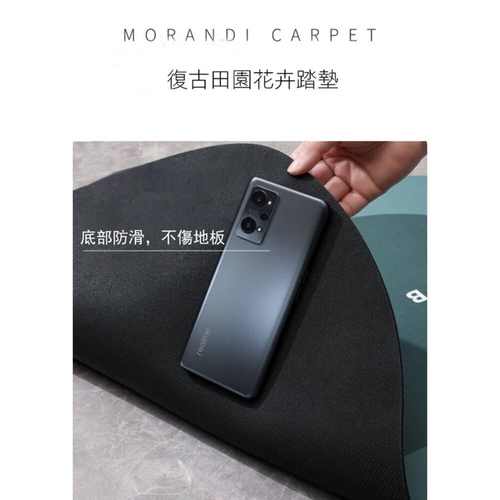 復古田園風硅藻泥地墊 復古田園花卉 吸水防滑速乾 入門浴室地墊 送禮-圖片-2