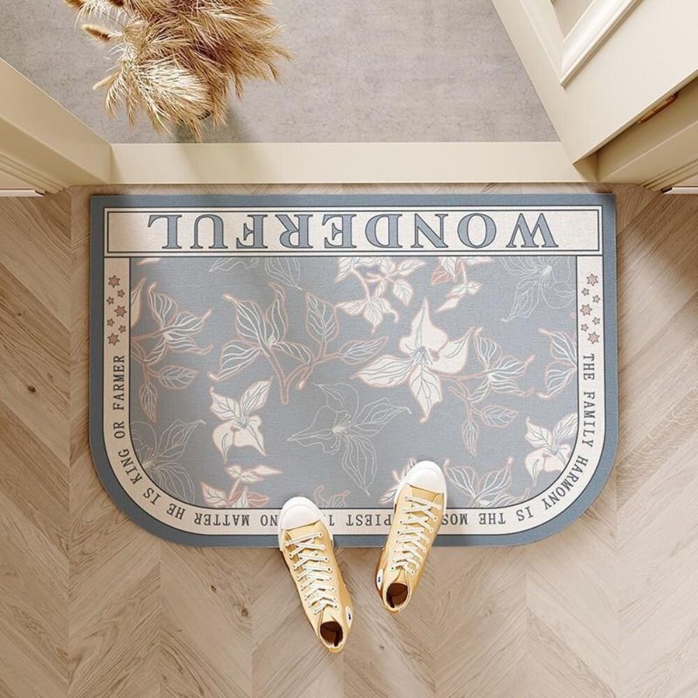 復古田園風硅藻泥地墊 復古田園花卉 吸水防滑速乾 入門浴室地墊 送禮-圖片-10