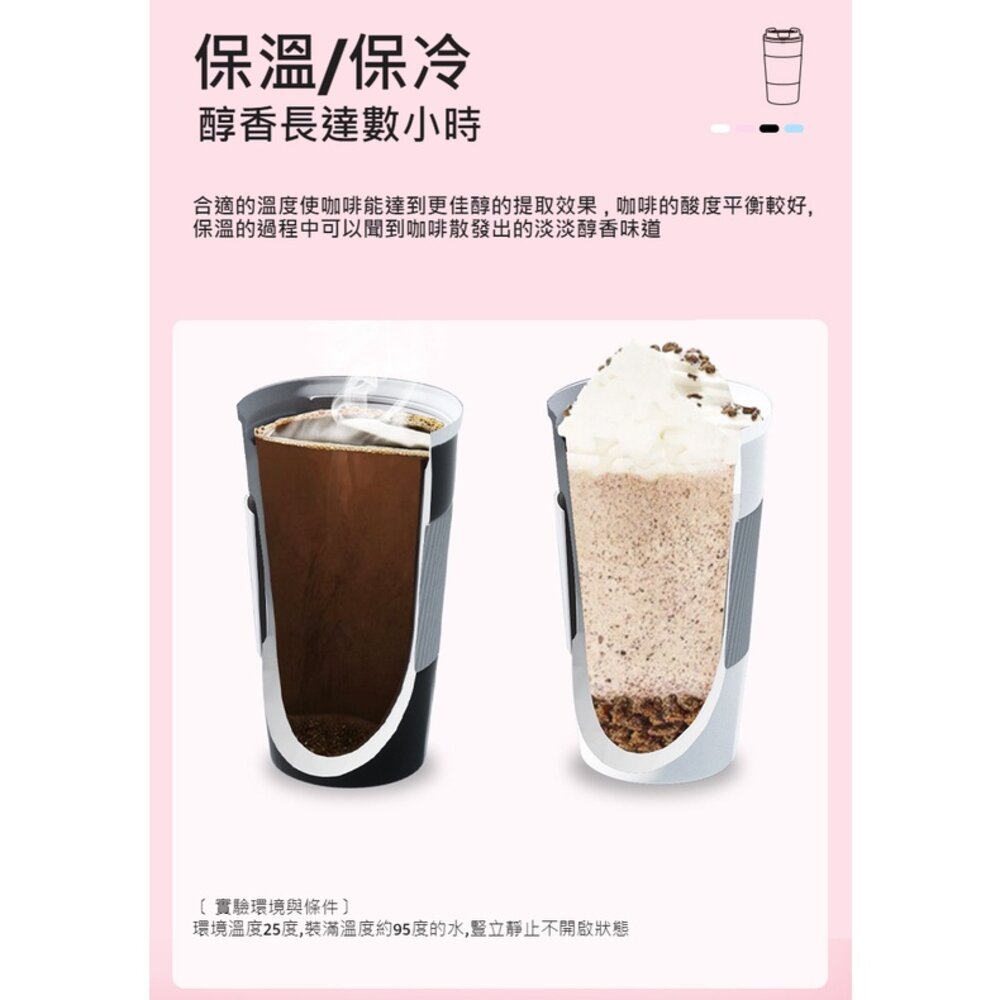 陶瓷內膽咖啡隨行杯 保溫杯 冰霸杯 咖啡杯 便攜隨行杯 外帶杯 陶瓷內層不留異味保冷送禮 送禮-圖片-4
