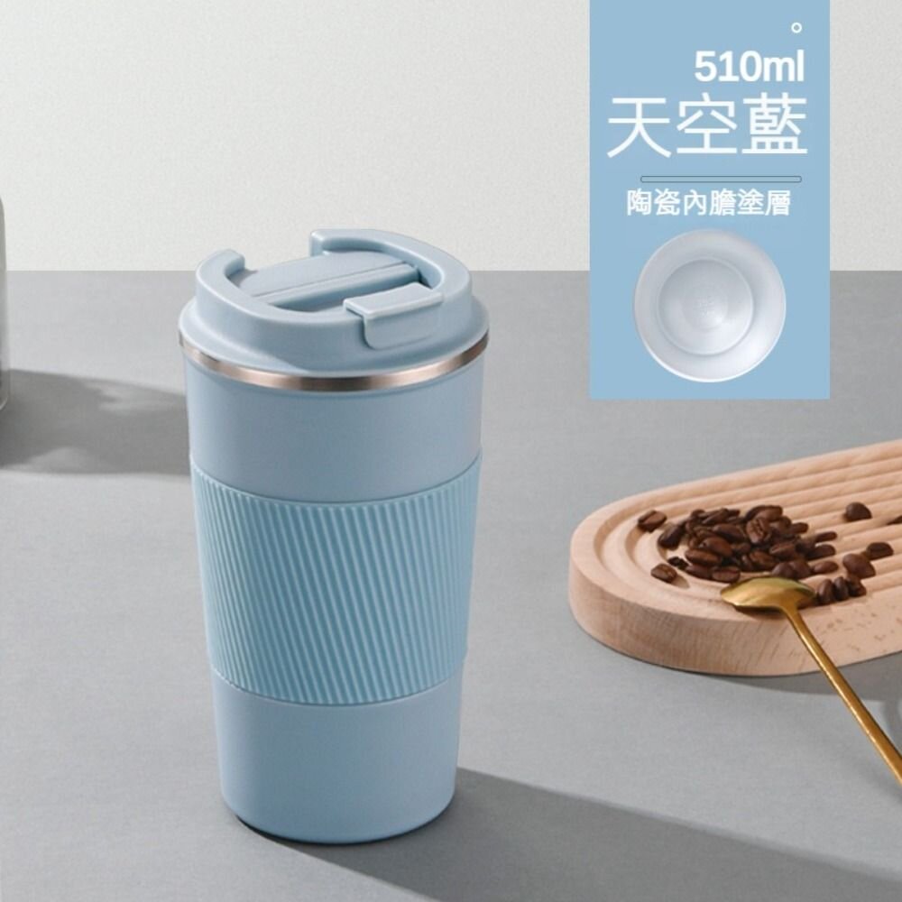 陶瓷内膽咖啡随行杯 陶瓷內層保温杯 便携 咖啡 杯子 送禮-圖片-8