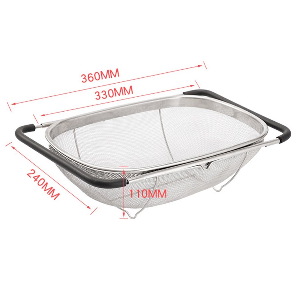 不銹鋼伸縮濾水籃 洗菜 多功能 洗米 瀝水籃 水槽收納 送禮-圖片-1