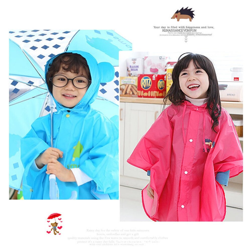 SMALLY兒童斗篷雨衣 兒童雨衣雨披 加厚牛津布 帶背包空間 防刮易洗快乾 輕柔透氣 送禮-圖片-7