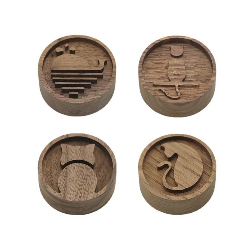 造型精油擴香木 黑胡桃木 家用木質擺件 隨身擴香器 貓咪造型 送禮-圖片-6