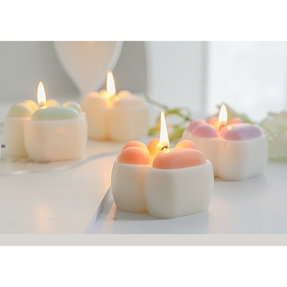 貓爪造型香薰蠟燭 可愛肉球拍照道具 家居香氛裝飾 送禮-圖片-4