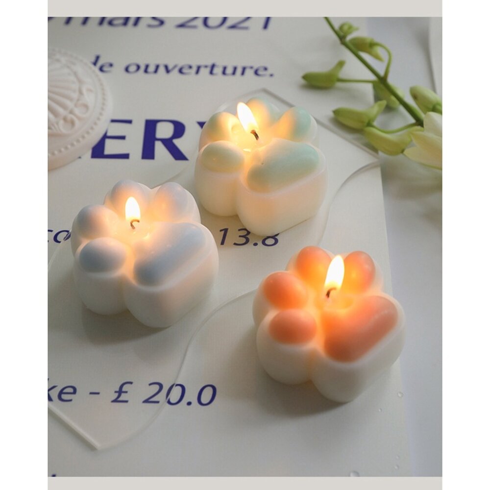 貓爪造型香薰蠟燭 可愛肉球拍照道具 家居香氛裝飾 送禮-圖片-5