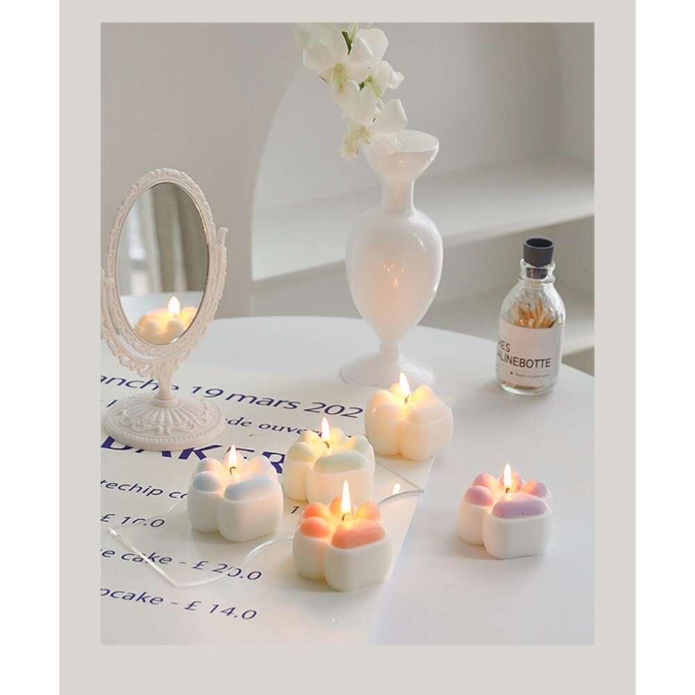 貓爪造型香薰蠟燭 可愛肉球拍照道具  家居香氛裝飾 送禮-圖片-6