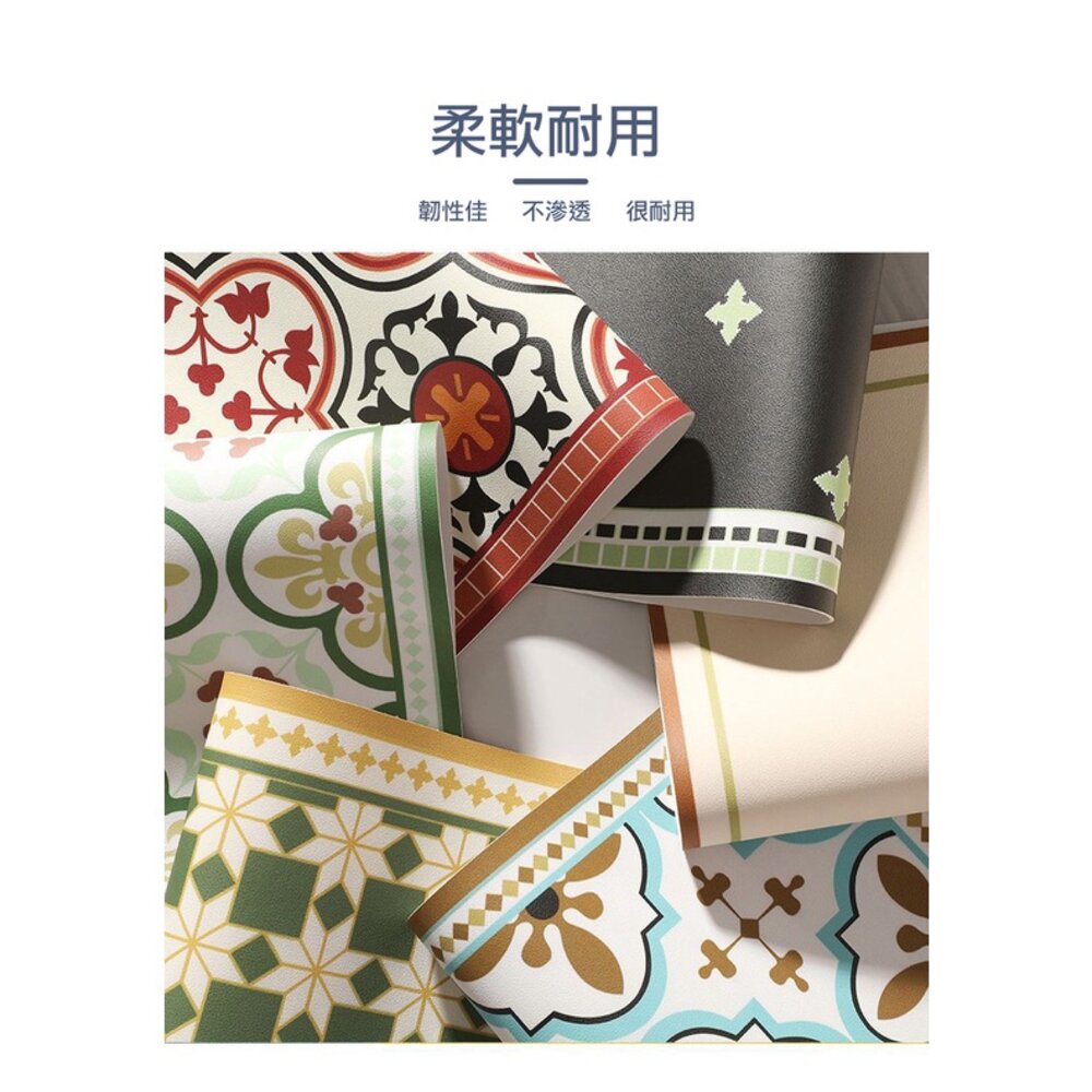 磚花系餐墊 皮革防水防油隔熱墊 居家拍照裝飾 送禮-圖片-4