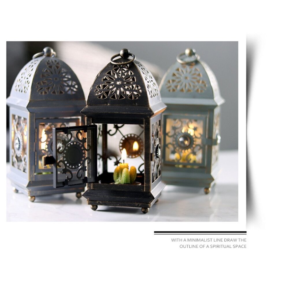 摩洛哥燭台 古典浪漫懸掛式 蠟燭燈座擺件 送禮-圖片-11