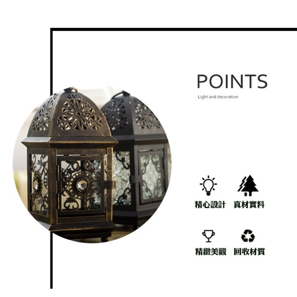 摩洛哥燭台 古典浪漫懸掛式 蠟燭燈座擺件 送禮-圖片-10