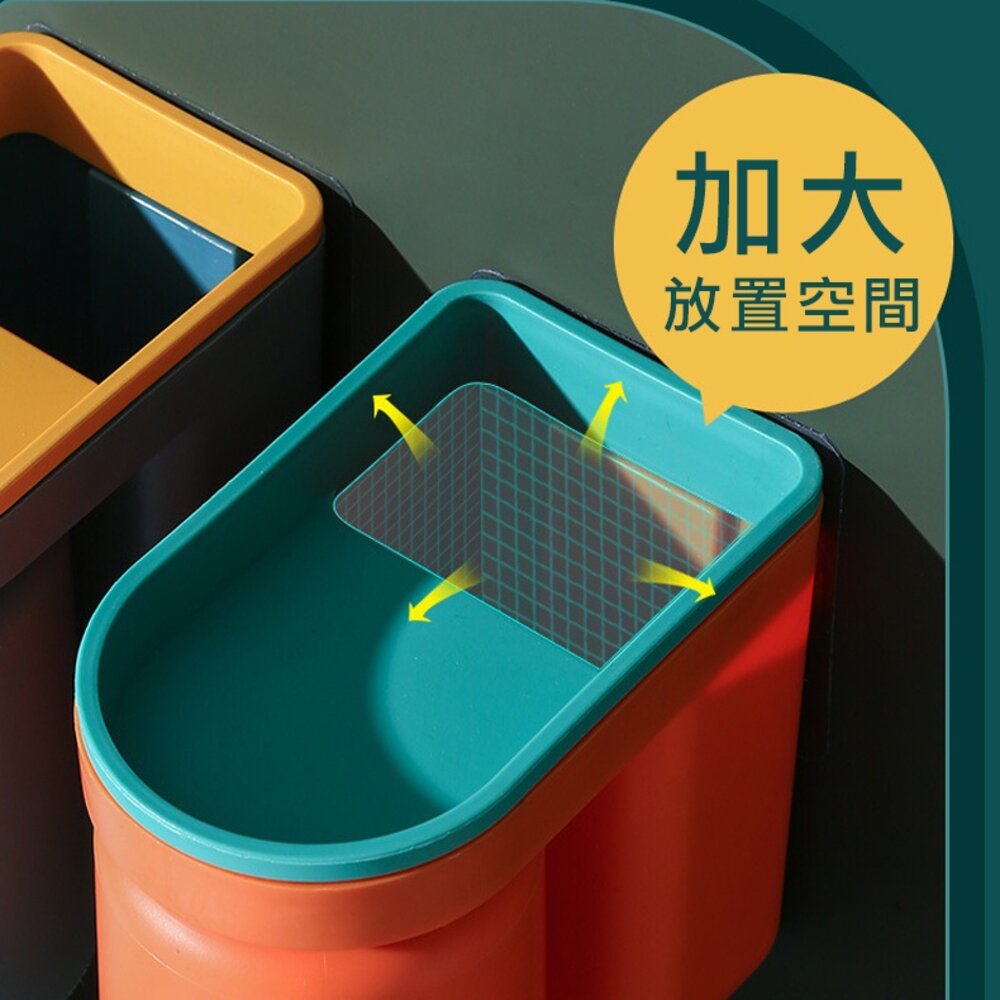 趣味撞色洗漱用具收納架 免打孔 漱口杯牙刷 掛牆式 送禮-圖片-4