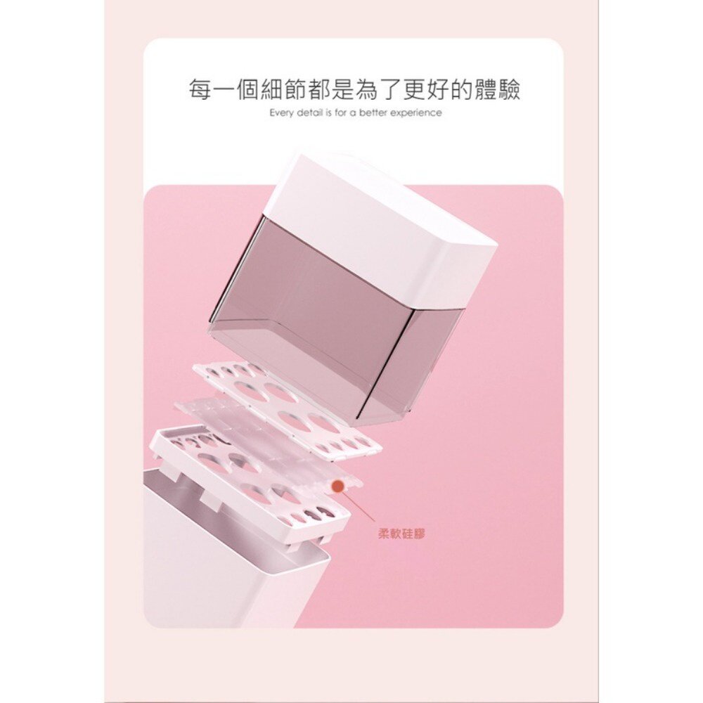化妝刷晾曬收納盒 化妝刷收納 梳妝台置物 白色 粉色 淺藍色 送禮-圖片-2