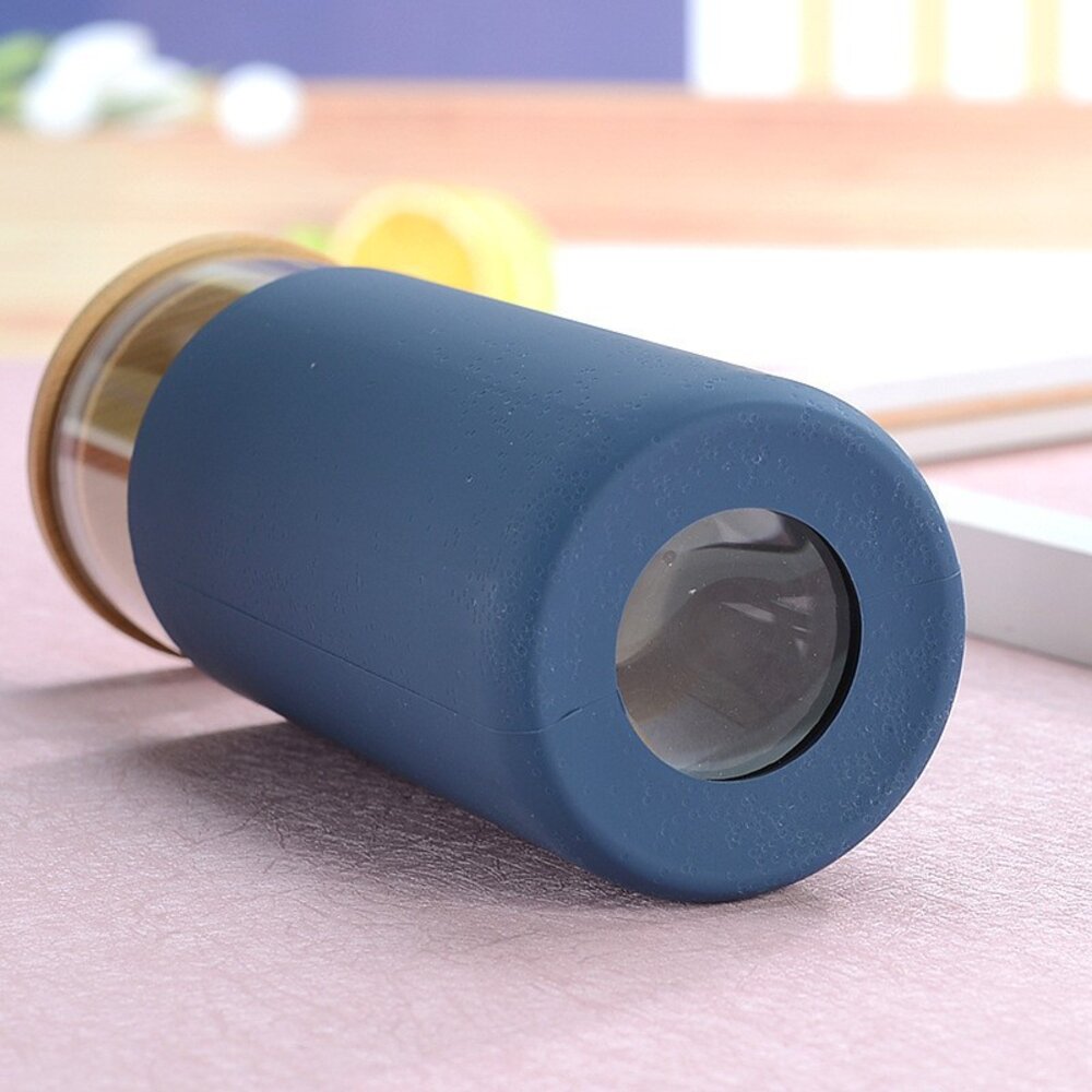 竹蓋吸管環保杯 吸管玻璃杯 500ml 白色 粉色 玫紅 送禮-圖片-2