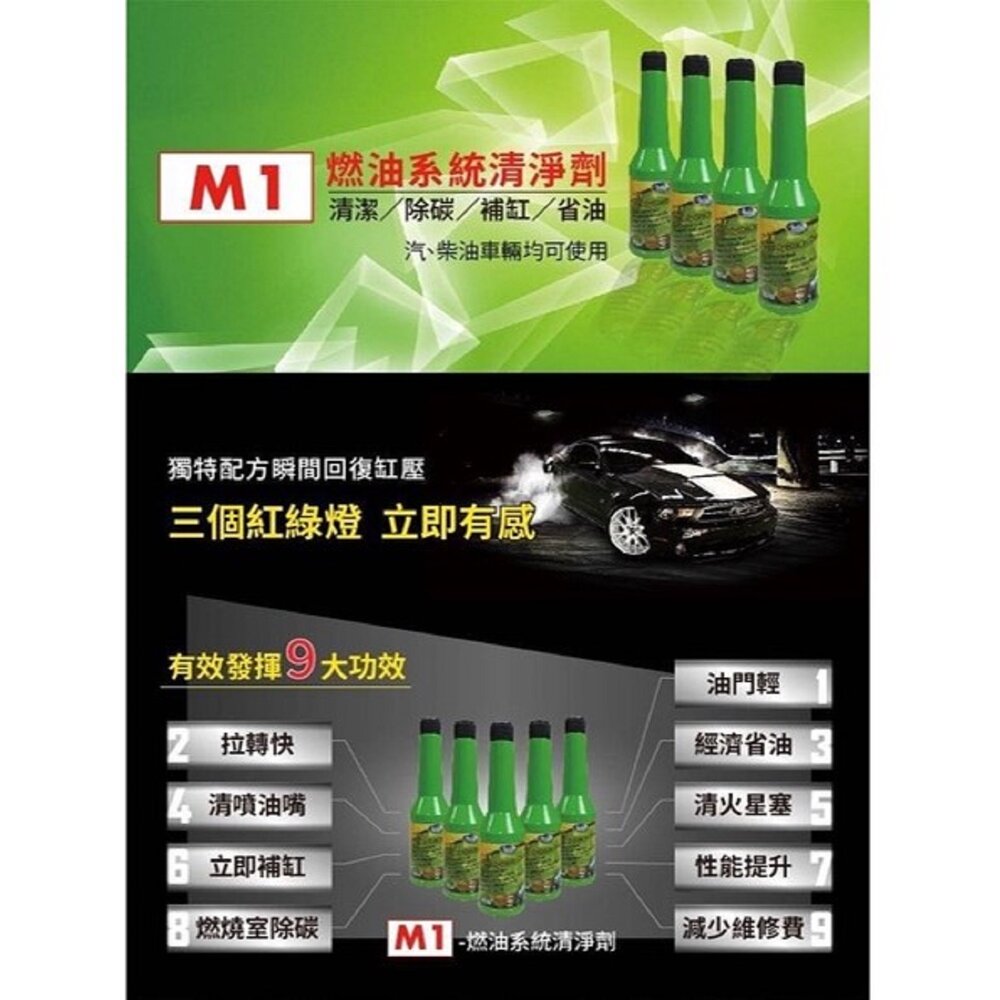 索爾機油》M1汽油添加劑 汽油精 燃油寶 無敵小綠綠 清積碳 SOLAR 送禮-圖片-5
