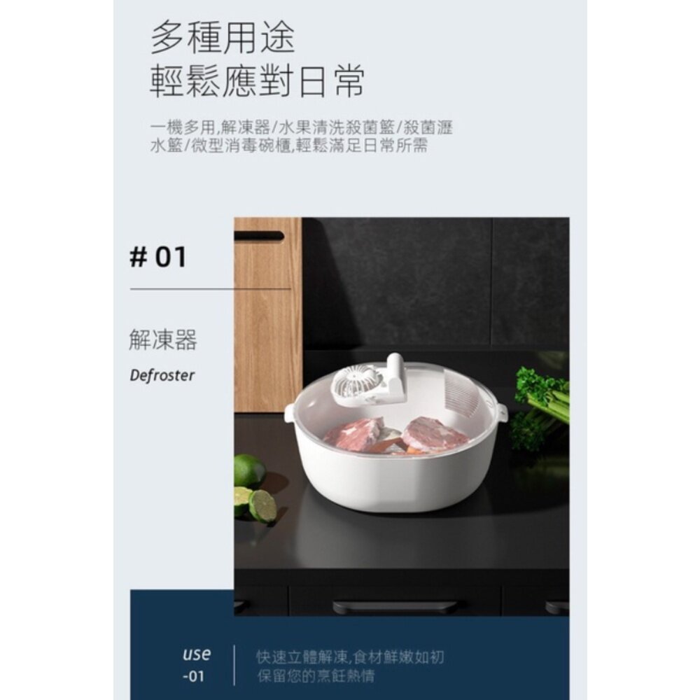 四合一解凍器 快速解凍 除菌籃 瀝水籃 解凍器 消毒除菌 送禮-圖片-2