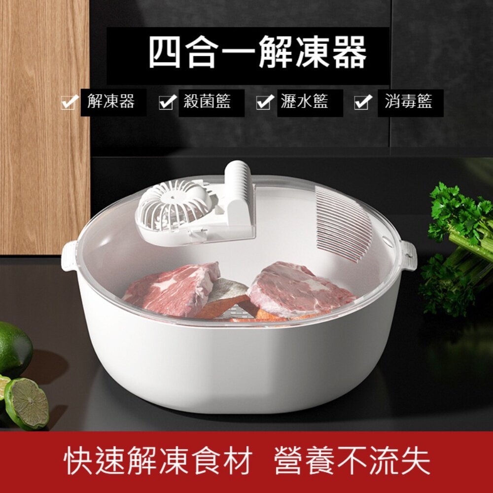220809-00001-四合一解凍器 快速解凍 除菌籃 瀝水籃 解凍器 消毒除菌 送禮