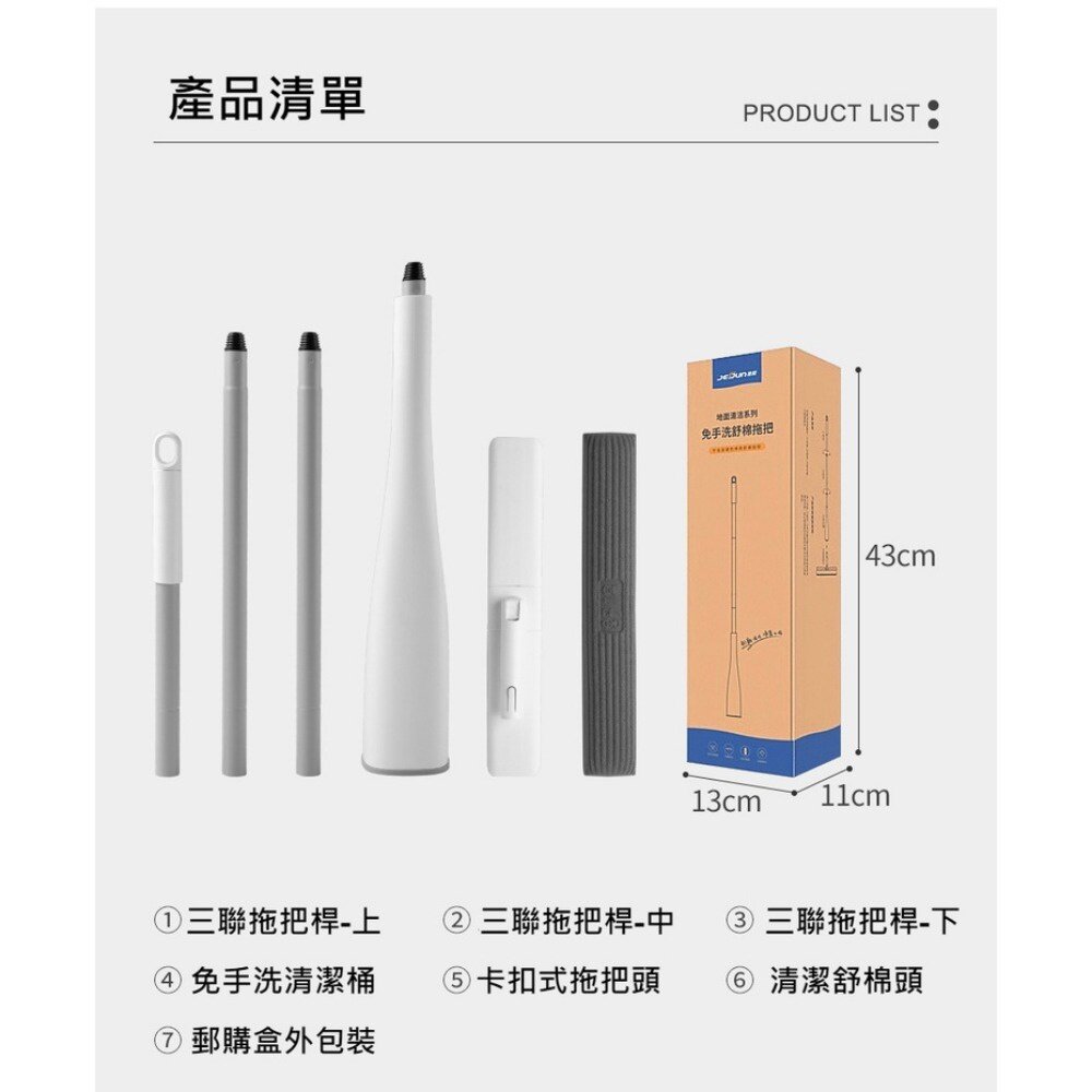 免手洗懶人海綿拖把 吸水拖把 膠棉拖把 拖把組 旋轉拖把 更換棉頭 拖地神器 送禮-圖片-8