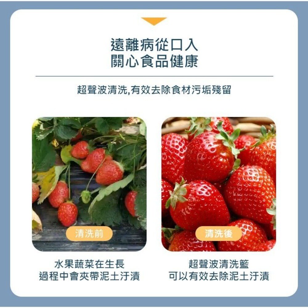家用超音波清洗籃 果蔬清洗機 分離式洗滌籃 濾水籃 送禮-圖片-7