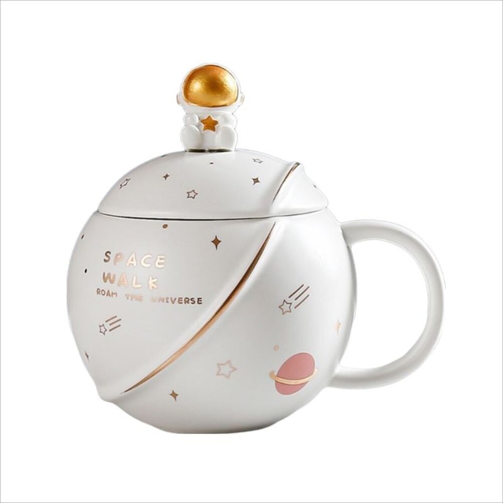 星球馬克杯 造型馬克杯 陶瓷杯 帶蓋杯子 禮物 送禮-圖片-1