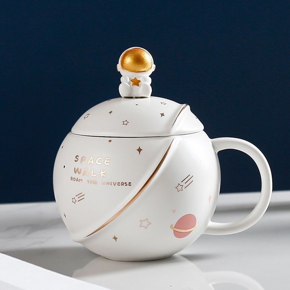 星球馬克杯 造型馬克杯 陶瓷杯 帶蓋杯子 禮物 送禮-圖片-9