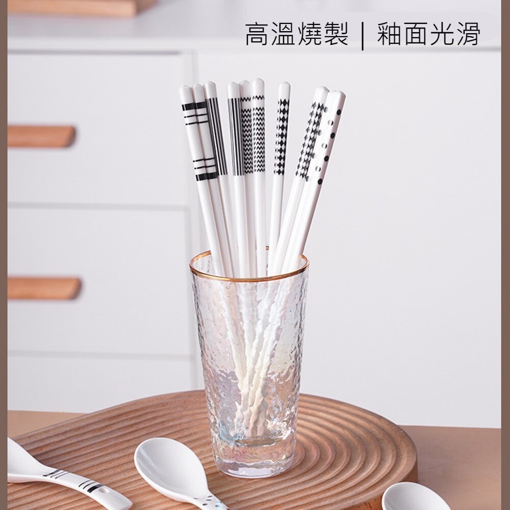 赫本風陶瓷餐筷組 陶瓷餐具 筷子湯匙飯匙 質感禮物 交換禮物 加厚硬殼禮盒 送禮-圖片-4