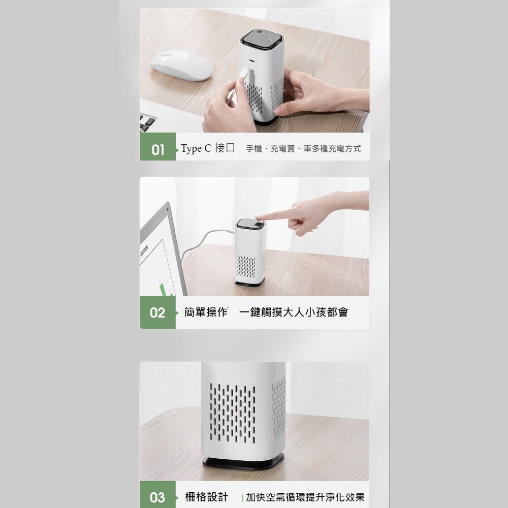 負離子空氣淨化機 車用空氣清淨機 負離子 除甲醛 除煙味 迷你空氣清淨機 消毒除臭 送禮-圖片-8