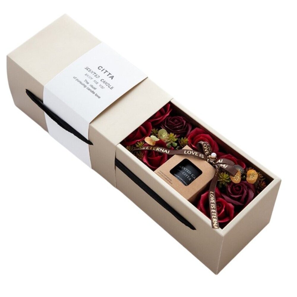 香氛蠟燭皂花禮盒 香皂花 香氛蠟燭燈 女生生日禮物 質感禮物 交換禮物 送禮 送禮-圖片-1