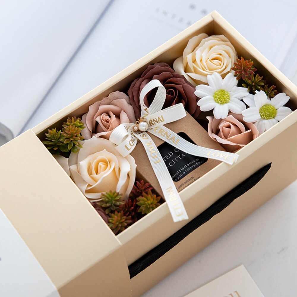 香氛蠟燭皂花禮盒 香皂花 香氛蠟燭燈 女生生日禮物 質感禮物 交換禮物 送禮 送禮-圖片-2