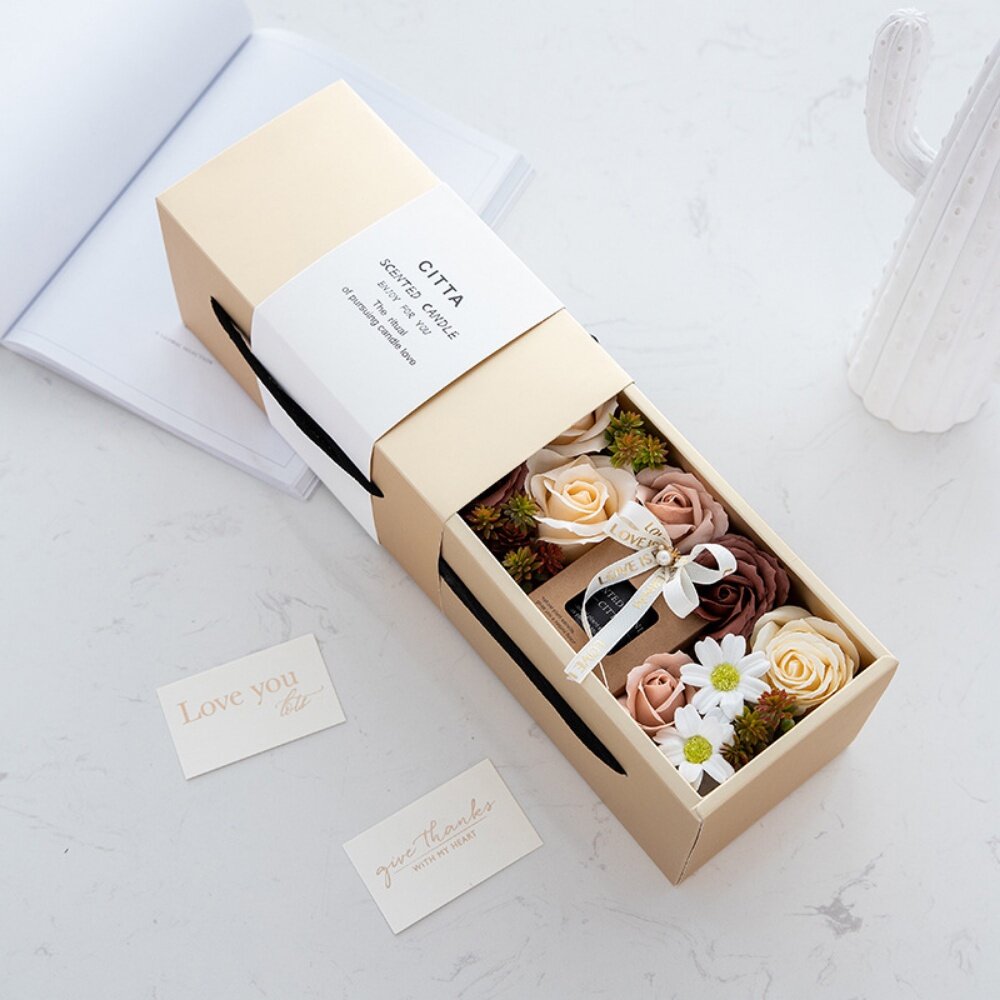 香氛蠟燭皂花禮盒 香皂花 香氛蠟燭燈 女生生日禮物 質感禮物 交換禮物 送禮 送禮-圖片-3