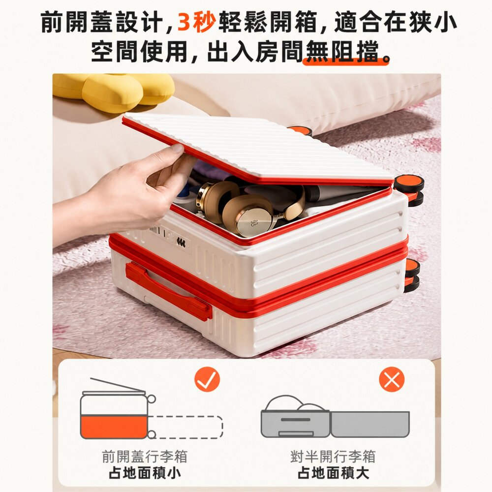 前開小型行李箱 20吋_18吋行李箱 登機箱 拉桿箱 旅行箱 加厚抗壓 送禮-圖片-1