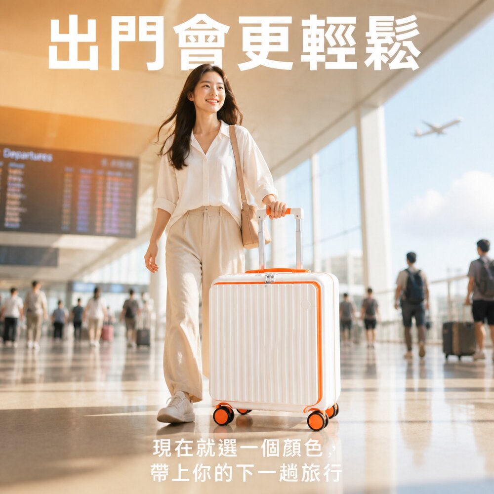 前開小型行李箱 20吋_18吋行李箱 登機箱 拉桿箱 旅行箱 加厚抗壓 送禮-圖片-2