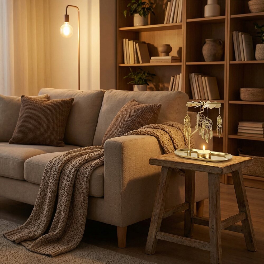 熱動力旋轉燭台 香薰蠟燭燭台 居家造景 辦公室擺設 氣氛擺飾 生日禮物 送禮 送禮-圖片-2