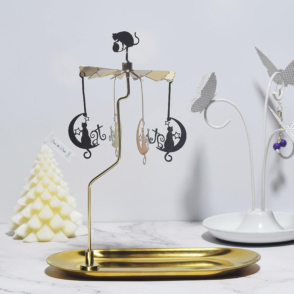 熱動力旋轉燭台 香薰蠟燭燭台 居家造景 辦公室擺設 氣氛擺飾 生日禮物 送禮 送禮-圖片-7