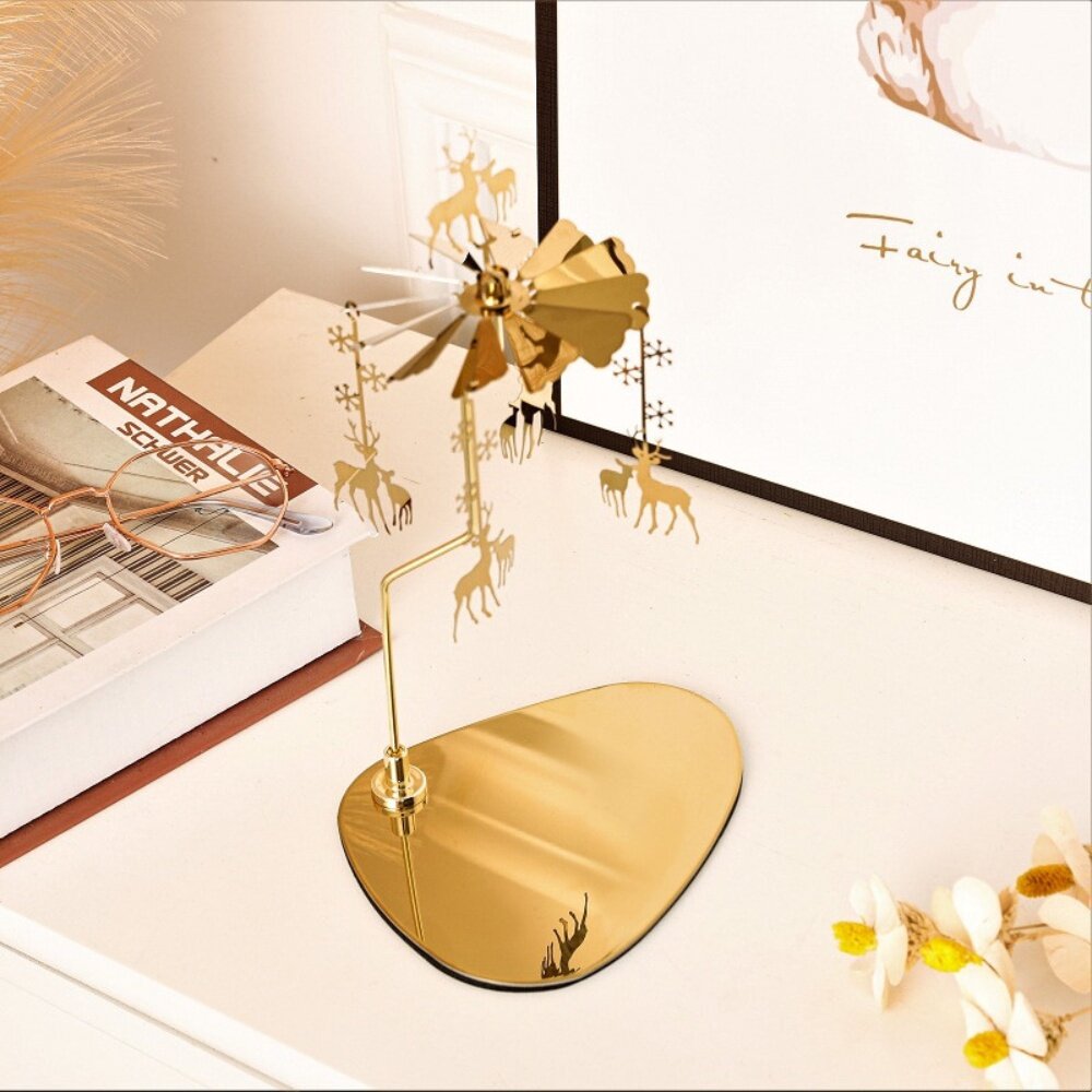 熱動力旋轉燭台 香薰蠟燭燭台 居家造景 辦公室擺設 氣氛擺飾 生日禮物 送禮 送禮-圖片-8