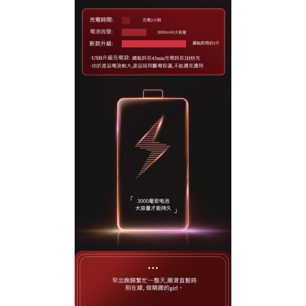 時尚無線離子夾 迷你直板夾 隨身平板夾 USB充電 整髮直髮神器 送禮 免插線 送禮-圖片-6