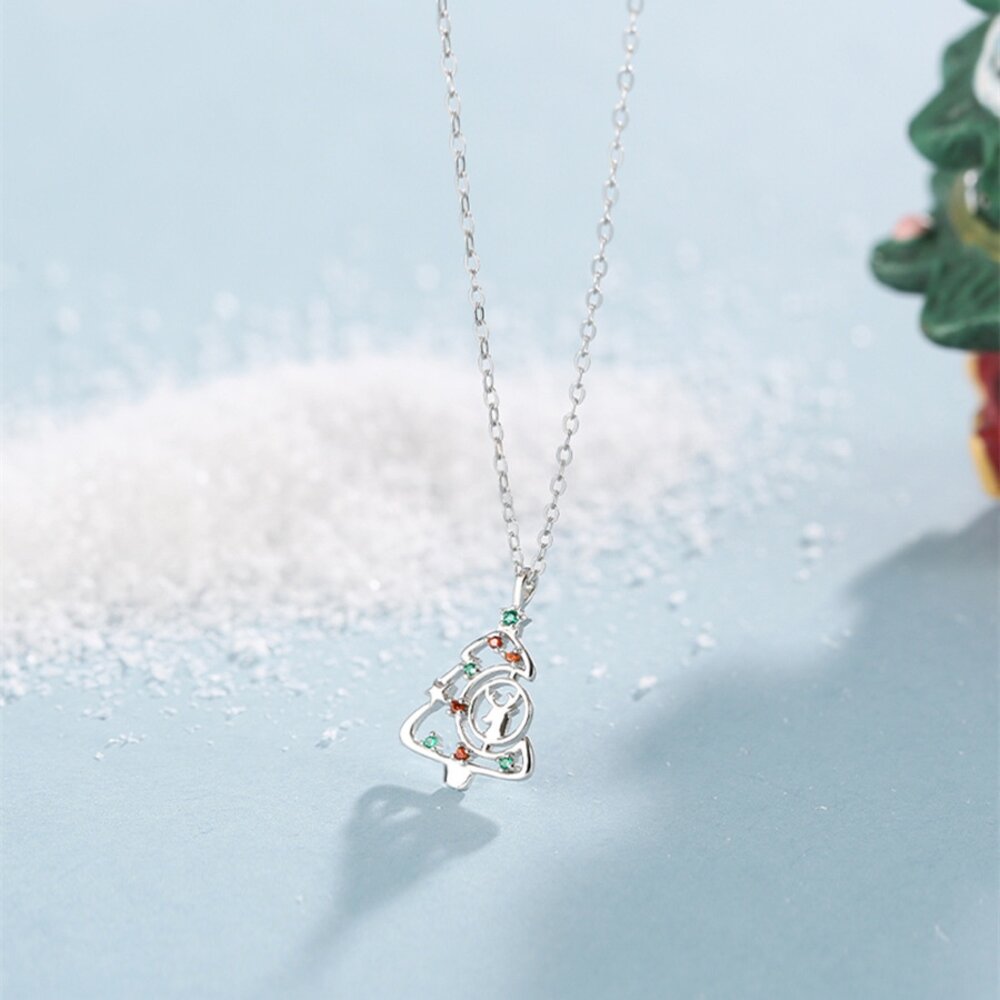 925銀小樹麋鹿項鏈 玫瑰金鎖骨鏈 高級輕奢 生日禮物 送女生 送禮-圖片-9