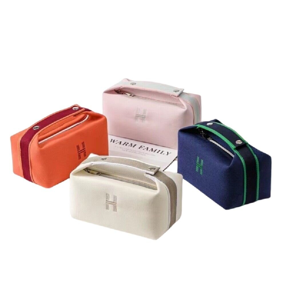 織帶手提帆布化妝包 便攜手提化妝包 字母簡約化妝包 大容量 收納包 送禮-圖片-7