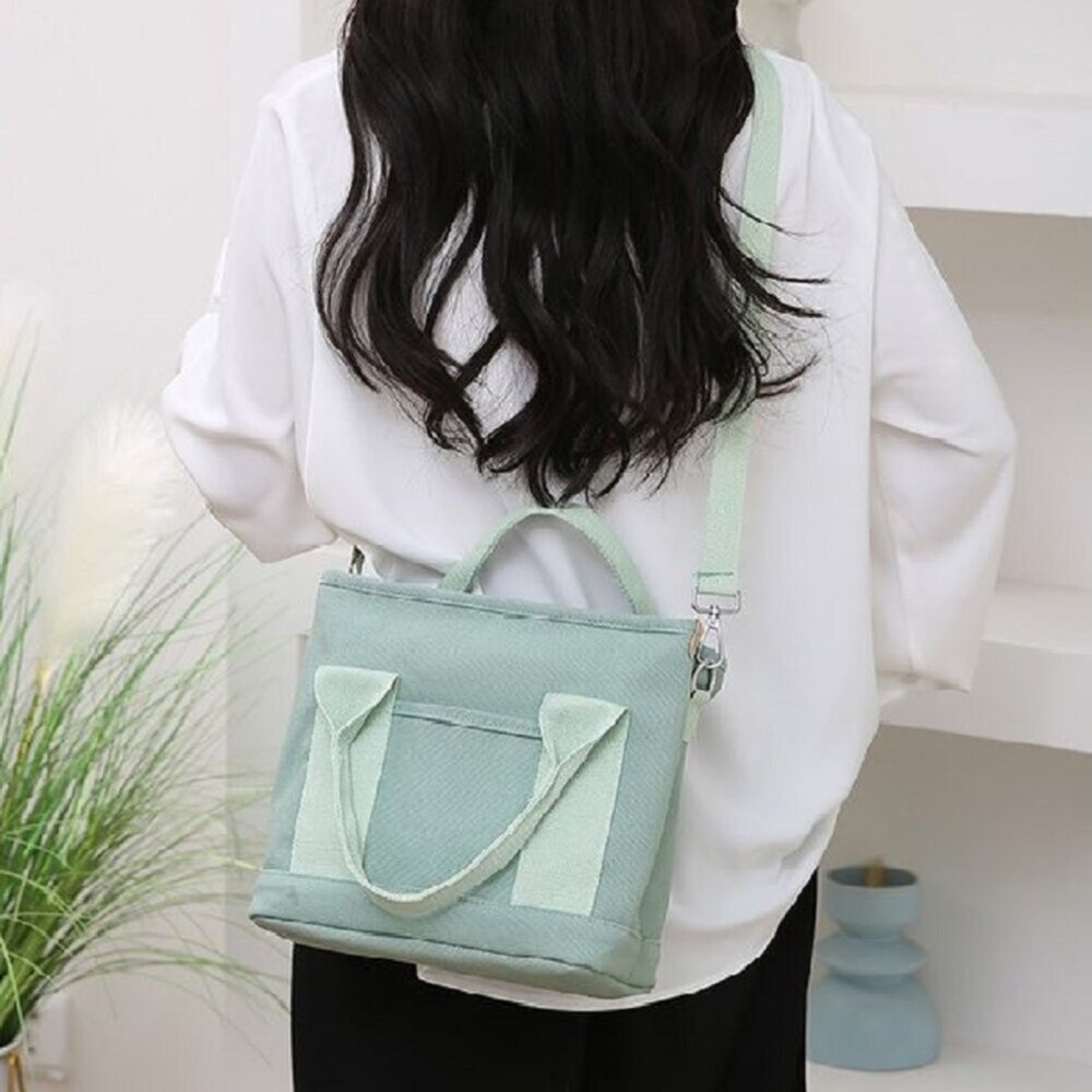 日系清新帆布手提包 斜背包 帆布包 手提包 便攜收納小包 大容量 日系韓風 送禮-圖片-6