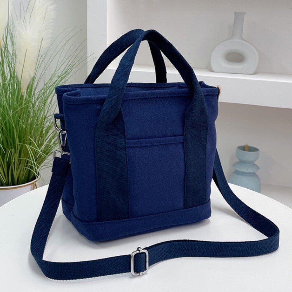 日系清新帆布手提包 斜背包 帆布包 手提包 便攜收納小包 大容量 日系韓風 送禮-圖片-9