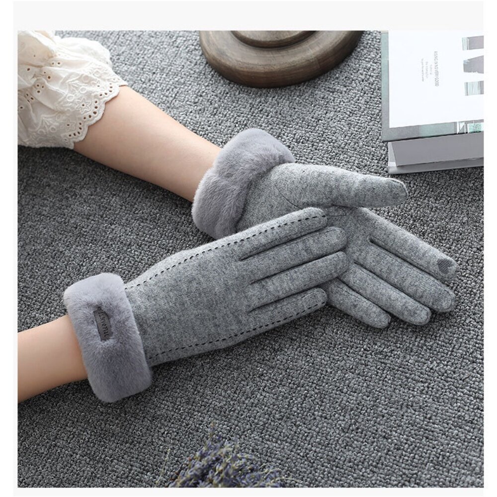 法式香風羊絨保暖手套 加絨加厚防風觸控 防寒手套 機車手套 戶外騎車保暖 70%羊毛 送禮-圖片-2