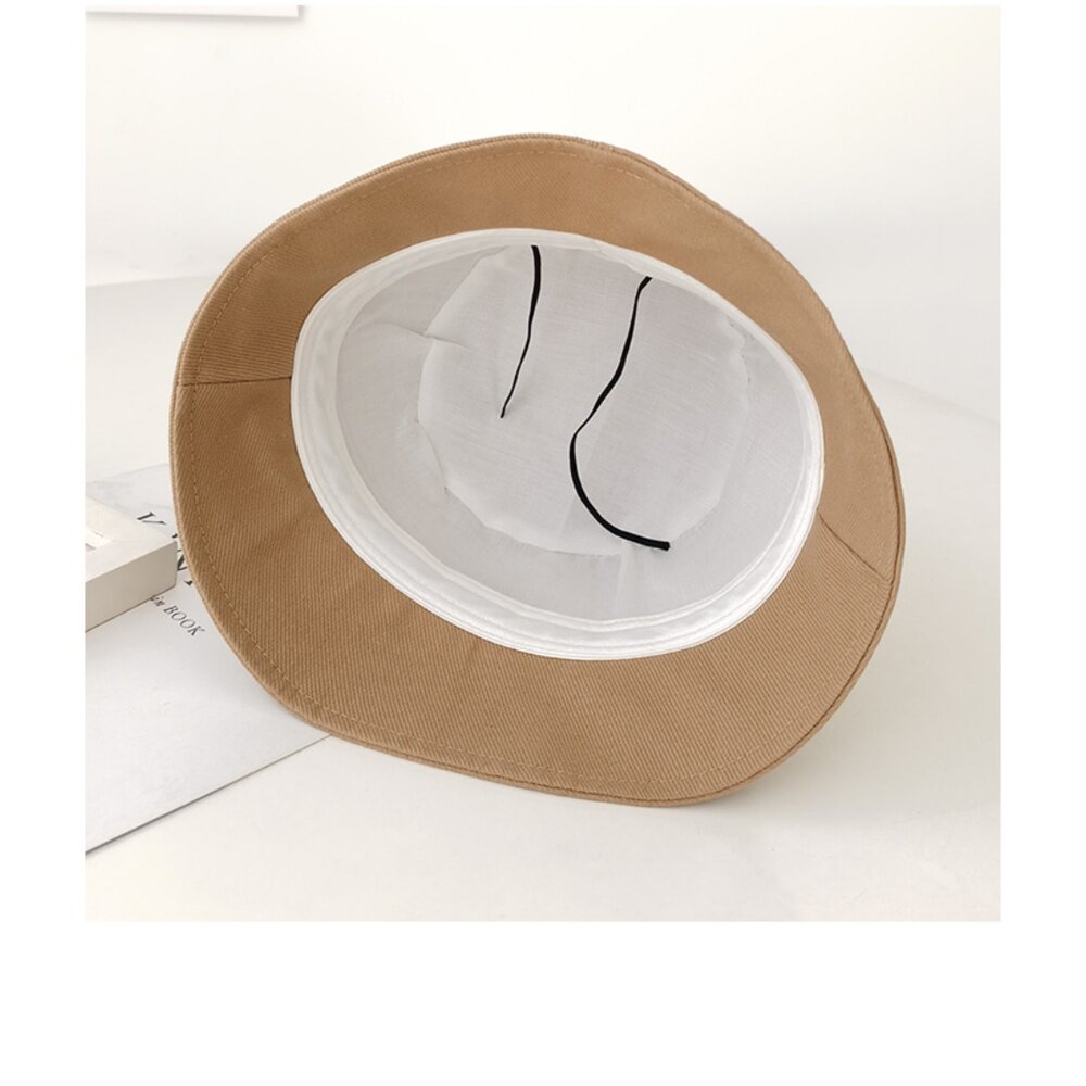 純棉平頂漁夫帽 帽子女 韓版 遮陽帽 顯臉小 大頭圍 時尚 送禮-圖片-2