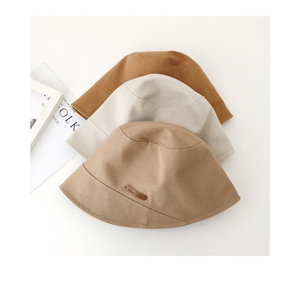 純棉平頂漁夫帽 帽子女 韓版 遮陽帽 顯臉小 大頭圍 時尚 送禮-圖片-7