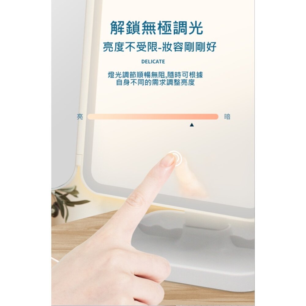 三折led化妝鏡 放大化妝鏡 折疊化妝鏡 帶燈化妝鏡 補光化妝鏡 大鏡子 送禮-圖片-4