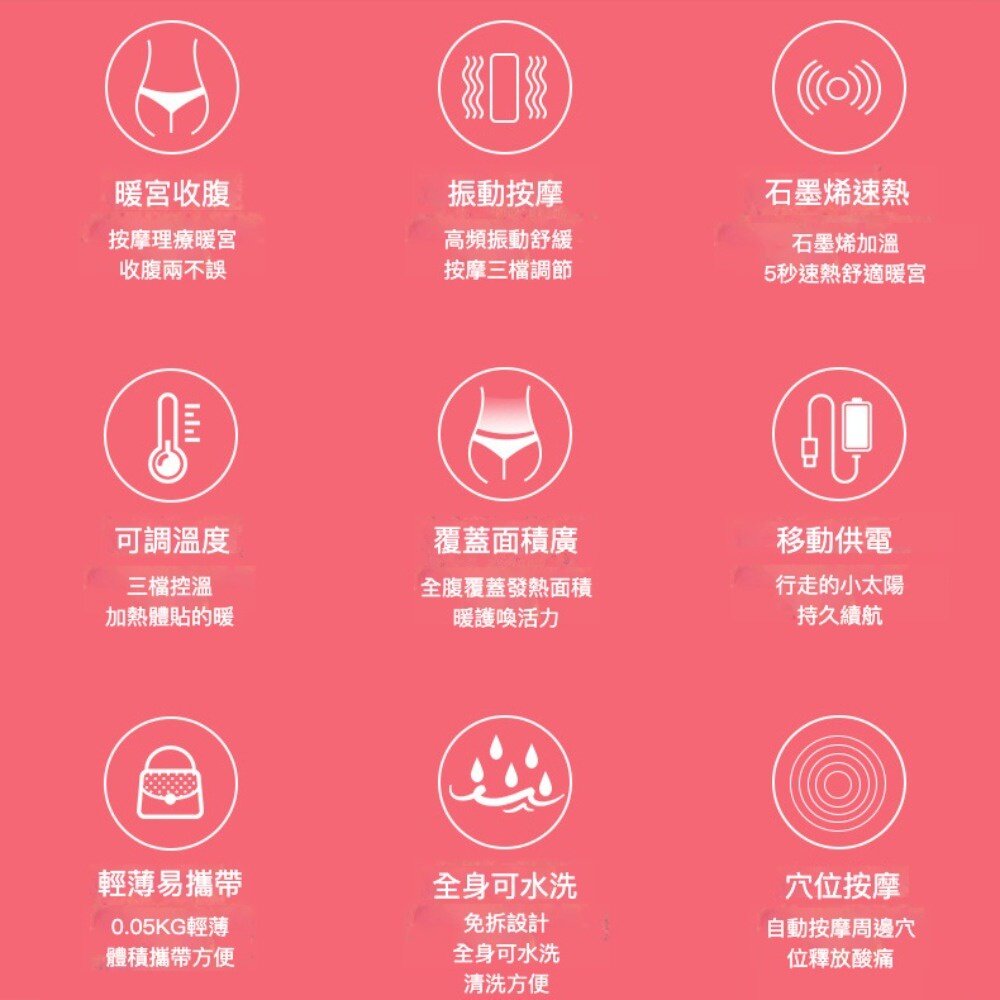 石墨烯暖子宮腰帶 暖宮腰帶 暖宮護腰 經期保養 經痛 經期護理 暖宮神器 送禮-圖片-4
