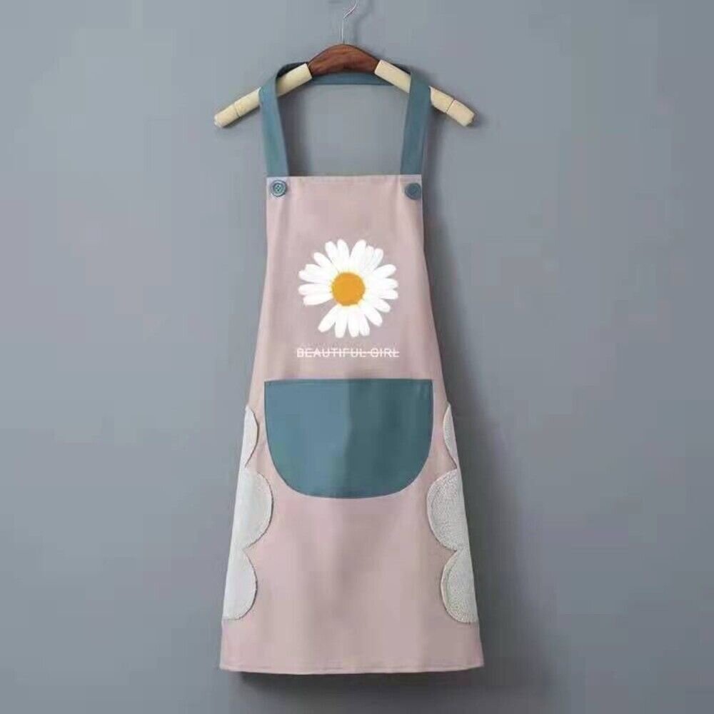 可擦手綁帶圍裙 防水無袖工作服 PVC防水 珊瑚絨 大口袋 廚房 送禮-圖片-8